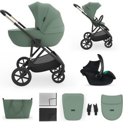 Kinderkraft Prime 3 Καρότσι Μωρού 3 σε 1 Green