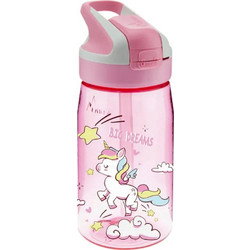 Laken Uni Dreams Παιδικό Παγούρι Πλαστικό BPA Free με Καλαμάκι Ροζ 450ml