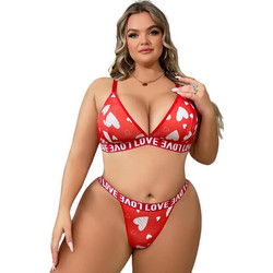 AnnaMu Σετ Sexy Εσώρουχα Κόκκινα A-1042