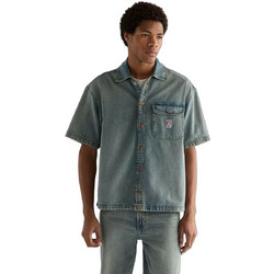 Wrangler Ανδρικό Πουκάμισο Τζιν Κοντομάνικο Κανονική Γραμμή Overshirt Μπλε 112378122