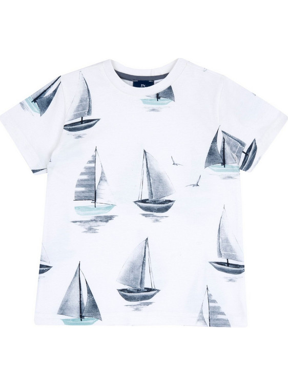 Chicco Παιδικό T-Shirt Κοντομάνικο Λευκό Navy Μπλε 007932-030
