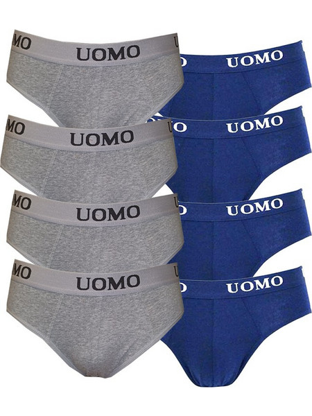 Uomo Ανδρικά Σλιπ Βαμβακερά 8Pack 1017-G8