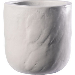 Supergreens Γλάστρα Στρογγυλή Τσιμεντένια Λευκή 25x25cm A-1470-8