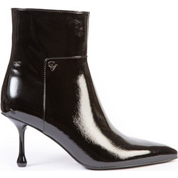 Versace 19V69 Γυναικεία Μποτάκια Αστραγάλου Λουστρίνι Μαύρα με Λεπτό Χαμηλό Τακούνι AM5H645-6-901P