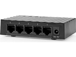 Nedis NSWH5P110BK Unmanaged L2 Switch με 5 Θύρες Ethernet 1000Mbps