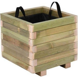 Woodwell Flower Pot Wood Γλάστρα Εξωτερικού Χώρου Τετράγωνη Ξύλινη 40x40x36cm Ε2231
