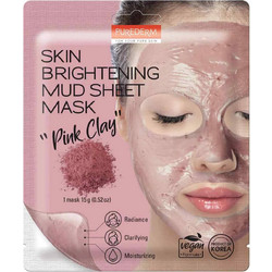 Purederm Skin Brightening Mud Pink Clay Sheet Μάσκα Προσώπου για Ενυδάτωση & Λάμψη 15gr