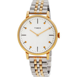Timex Γυναικείο Ρολόι με Ασημί Χρυσό Μεταλλικό Μπρασελέ TWH6Z3410