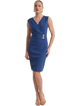 Fibes Fashion Mini Καλοκαιρινό Καθημερινό Φόρεμα Navy Μπλε 05-9453N