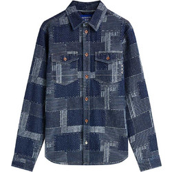 Scotch & Soda Ανδρικό Πουκάμισο Βαμβακερό Μακρυμάνικο Κανονική Γραμμή Navy Μπλε 184207