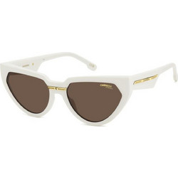 Carrera CA20S SZJ70 Γυναικεία Γυαλιά Ηλίου Cat Eye Κοκάλινα Λευκά με Καφέ Φακό