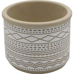 MarHome Κασπώ Πήλινο Μπεζ Λευκό 12.5x9.5cm 06-23475
