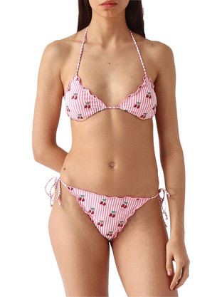 Mc2 Saint Barth Bikini Set Τριγωνάκι Brazil Λευκό Ροζ Κόκκινο SAGI001-09377L
