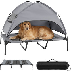 Costway Υπερυψωμένο Κρεβάτι Σκύλου Γκρι 95x91cm PU10138GR