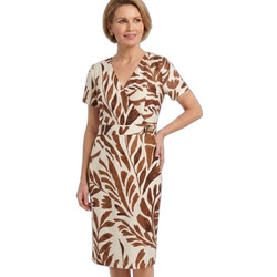 Fibes Fashion Midi Καλοκαιρινό Καθημερινό Φόρεμα Κρουαζέ Εκρού 05-9599