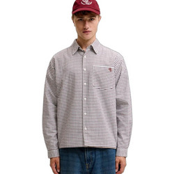 Jack & Jones Ανδρικό Πουκάμισο Βαμβακερό Ριγέ Μακρυμάνικο Κανονική Γραμμή Καφέ 12300969