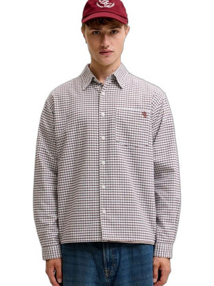 Jack & Jones Ανδρικό Πουκάμισο Βαμβακερό Ριγέ Μακρυμάνικο Κανονική Γραμμή Καφέ 12300969