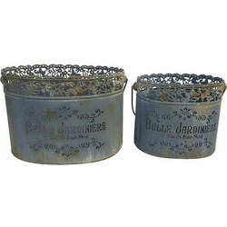 Artekko Σετ Κασπώ Μεταλλικά Γκρι 23x18cm 2τμχ 742-2229