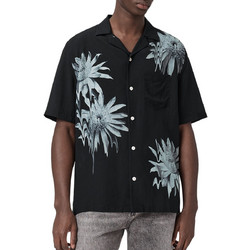 AllSaints Floraze Ανδρικό Πουκάμισο Κοντομάνικο Μαύρο M046SE-JET BLACK