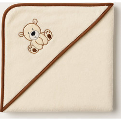 Beboulino Bear Βρεφικό Μπουρνούζι Κάπα Μπεζ Καφέ 90x90cm