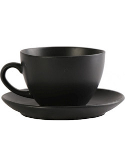 Espiel Σετ Φλιτζάνια Cappuccino Πορσελάνης Μαύρο 290ml OW2050K6