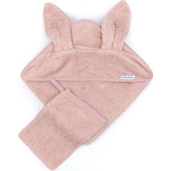 Bamboom Bunny Σετ Βρεφικό Μπουρνούζι Κάπα Ροζ 75x75cm 2τμχ