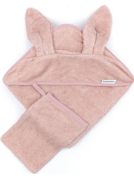 Bamboom Bunny Σετ Βρεφικό Μπουρνούζι Κάπα Ροζ 75x75cm 2τμχ