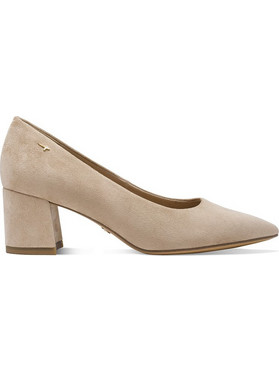 Tamaris Γόβες Suede με Χοντρό Χαμηλό Τακούνι Εκρού 1-22413-47-418
