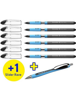 Schneider Slider Basic Xb Rave Σετ Στυλό Διαρκείας 1.4mm Μαύρο 6τμχ 50-151276