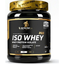 Nutri Pro Sport ISO Whey Cookies & Cream Πρωτεΐνη Ορού Γάλακτος Γράμμωσης Χωρίς Γλουτένη 600gr