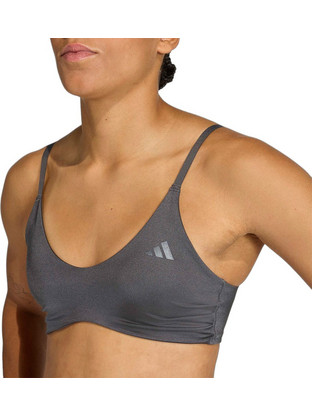 Adidas Optime Essentials Workout Αθλητικό Μπουστάκι με Χαμηλή Στήριξη Ανθρακί KQ5130