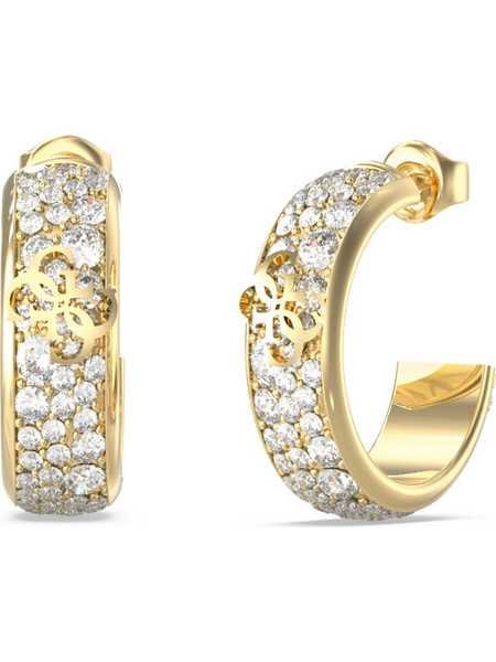 Guess 4G Supreme Γυναικεία Σκουλαρίκια Κρίκοι από Ατσάλι Xρυσά UBE06402JWYGT