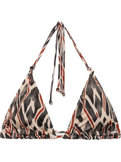 Minerva Bikini Top Τριγωνάκι Μπεζ Ανθρακί 90-9535D