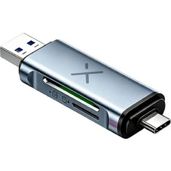 Turbo-X Fazn Οffice Card Reader OTG USB-C & USB-A 2.0 για SD / microSD