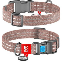 Waudog Reflective Κολάρο Σκύλου Καφέ 2x28-40cm