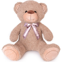 Amek Toys Αρκούδος Καφέ με Λιλά Κορδέλα 50cm 073131