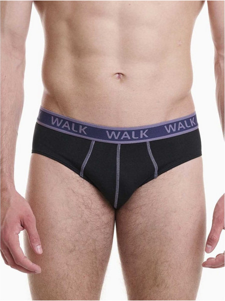 Walk Ανδρικά Σλιπ Βαμβακερά Μαύρα 2Pack W1757-0202