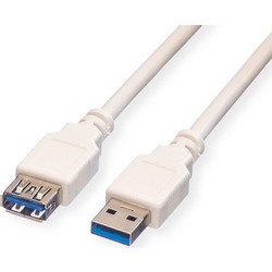 Value 11.99.8978 Καλώδιο USB-A Male 3.2 to USB-A Female 1.8m White