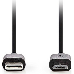 Nedis CCGL60750BK10 Καλώδιο USB-B Micro Male 2.0 to USB-C Male 1m Black