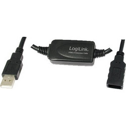 LogiLink UA0146 Καλώδιο USB-A Male 2.0 to USB-A Female 20m Black