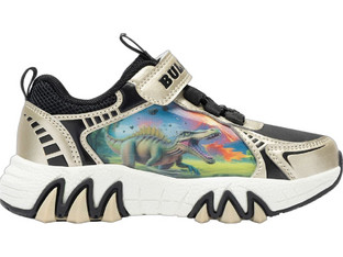 Bull Boys Παιδικά Sneakers με Φωτάκια Μαύρα Χρυσά DNAA5286-ORNE