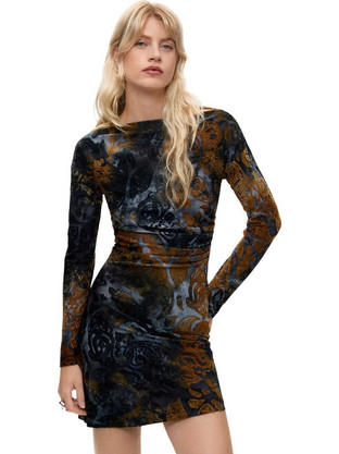 Desigual Mini Βραδινό Φόρεμα Μαύρο 26WWVK18-5030