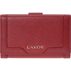 Lavor Μεγάλο Δερμάτινο Γυναικείο Πορτοφόλι RFID με Clip & Φερμουάρ Μπορντό 1-6188