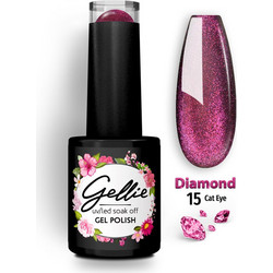 Gellie Diamond 15 Cat Eye Ημιμόνιμο Βερνίκι Νυχιών