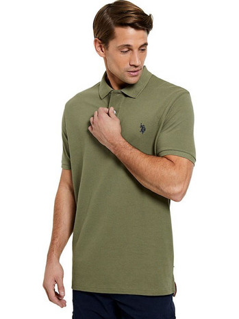 U.S. Polo Assn. Ανδρική Μπλούζα Polo Κοντομάνικη Χακί US43197036P2-146