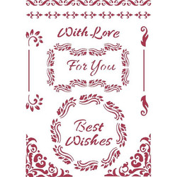 Stamperia Στένσιλ Σχέδια Christmas Best Wishes 21x29.7cm KSG47700