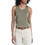 Michael Kors Γυναικείο Καλοκαιρινό Top Σατέν Χακί MT640TXAYJ-305