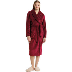 Vamp Γυναικεία Ρόμπα Χειμωνιάτικη Fleece Μπορντό 25281