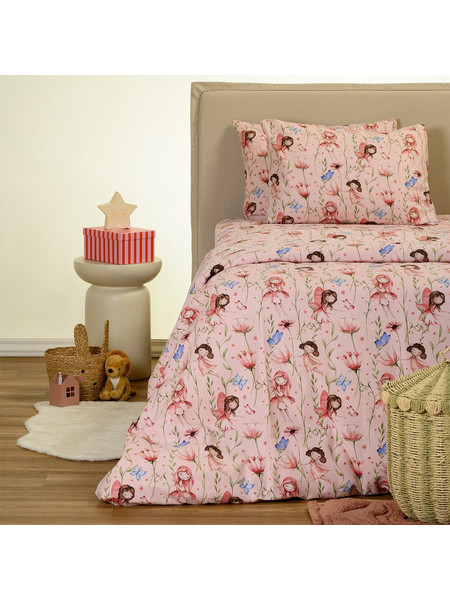 Melinen Winter Line Kids Naida Παιδική Παπλωματοθήκη Μονή Φανελένια 165x245 Ροζ