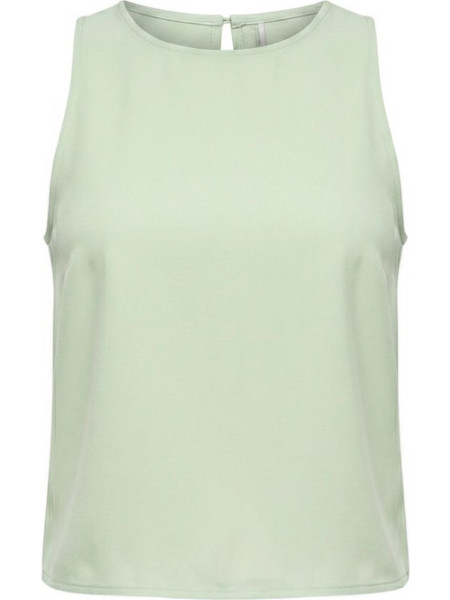 24colours Γυναικείο Καλοκαιρινό Crop Top Βαμβακερό Πράσινο Mint 12515A
